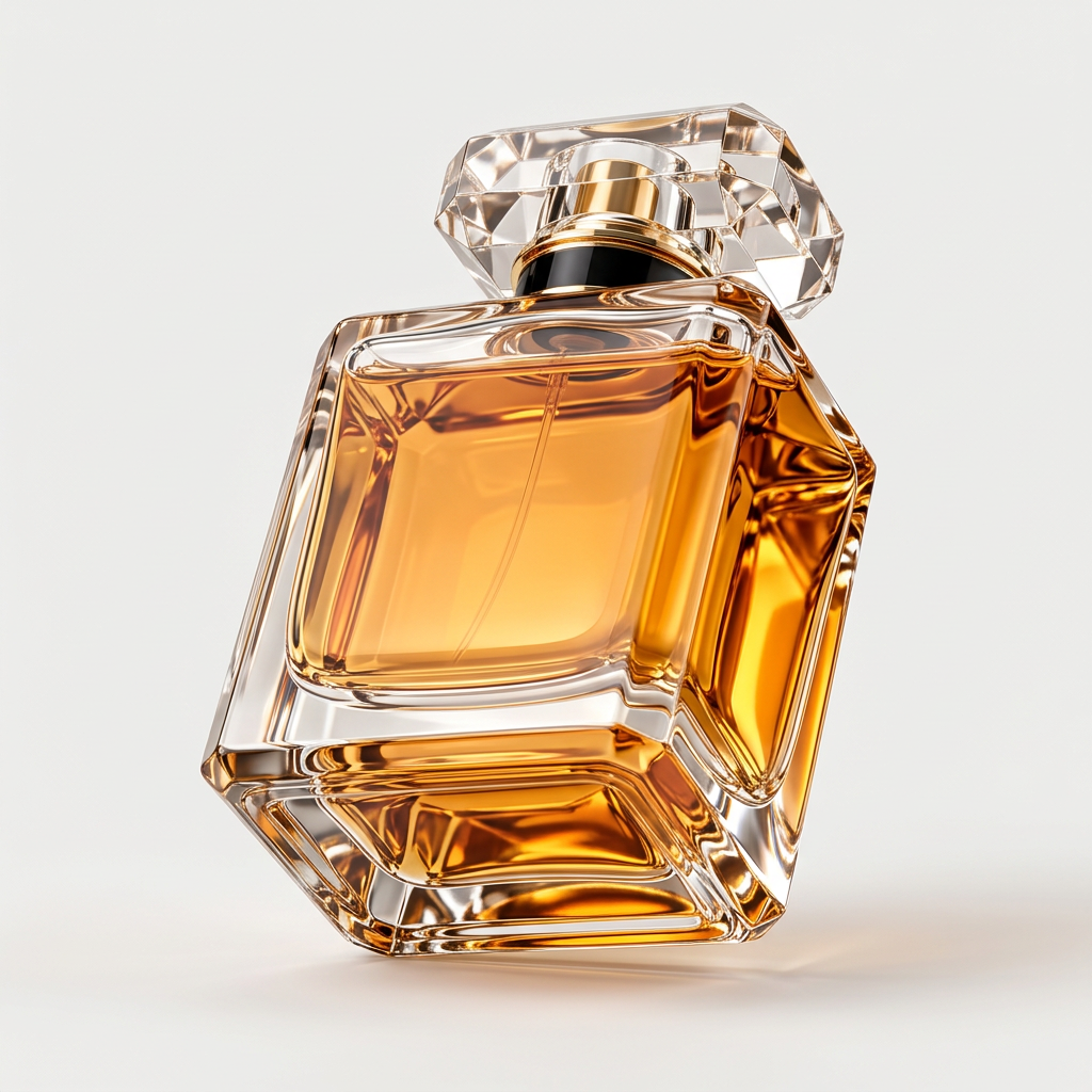 Amber crystal perfume bottle bottom view